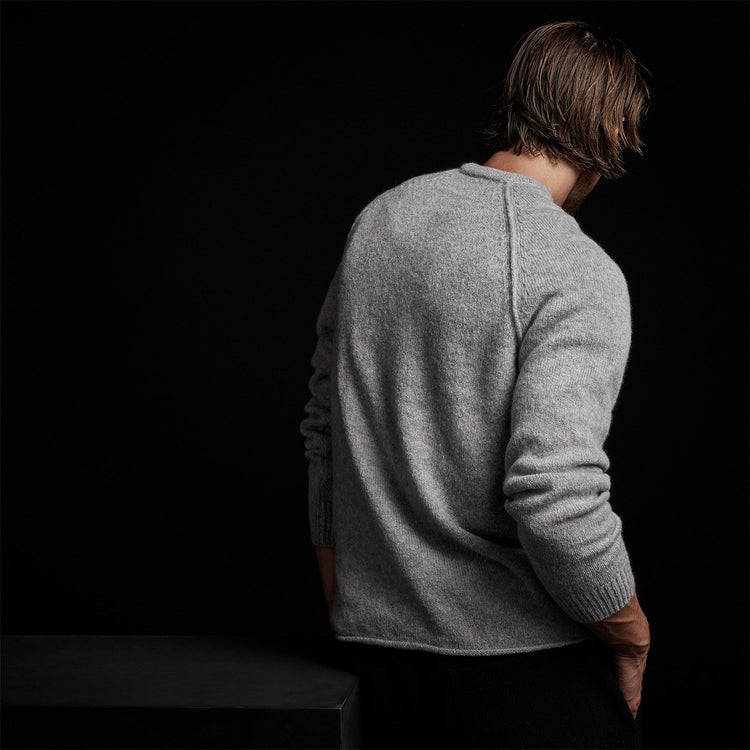 Mid Gauge Cashmere Sweatshirt in Heather Grey | James Perse Los Angeles