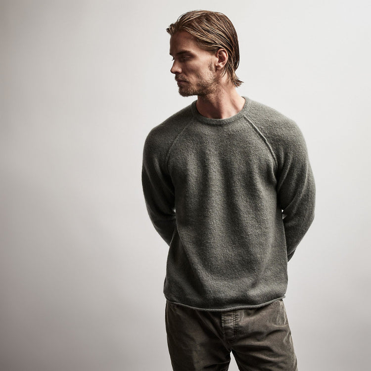 Mid Gauge Crew Sweater in Jungle | James Perse Los Angeles