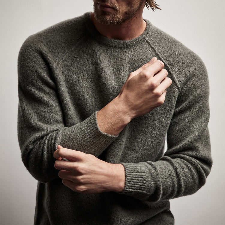 Mid Gauge Crew Sweater in Jungle | James Perse Los Angeles