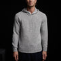 Cashmere Cardigan Stitch Hoody in Heather Grey | James Perse Los Angeles