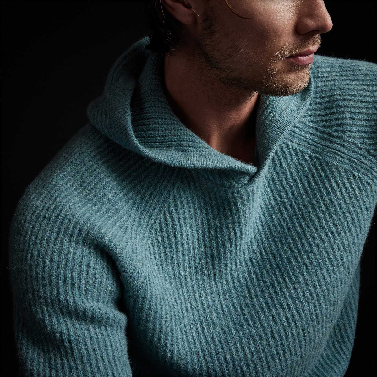 Cashmere Cardigan Stitch Hoody in Tropical | James Perse Los Angeles