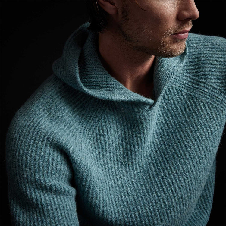 Cashmere Cardigan Stitch Hoody in Tropical | James Perse Los Angeles
