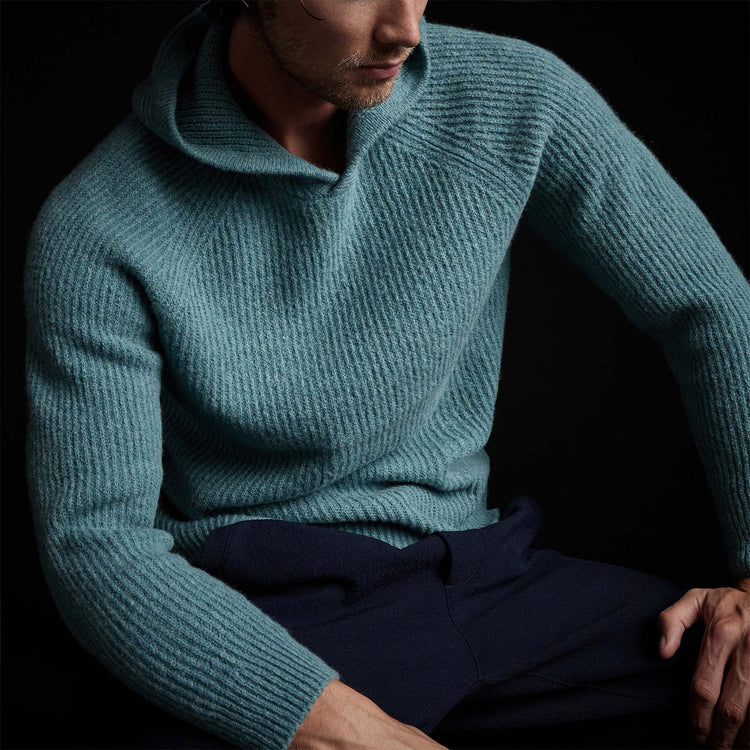 Cashmere Cardigan Stitch Hoody in Tropical | James Perse Los Angeles