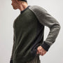 Cashmere Raglan Sweater in Shamrock/Thunder/Black | James Perse Los Angeles