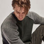 Cashmere Raglan Sweater in Shamrock/Thunder/Black | James Perse Los Angeles