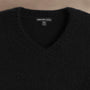 Lightweight Textured Cashmere VinNeck in True Black | James Perse Los Angeles
