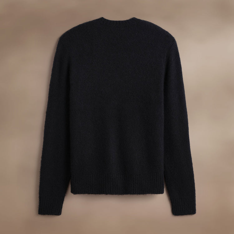 Lightweight Textured Cashmere VinNeck in True Black | James Perse Los Angeles