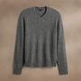 Lightweight Textured Cashmere VinNeck in Thunder | James Perse Los Angeles