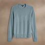 Lightweight Textured Cashmere Crew in Azure | James Perse Los Angeles