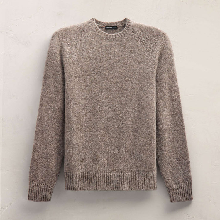 Men's Lightweight Textured Cashmere Crew Gift Set - True Black/Beige Melange