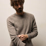 Lightweight Textured Cashmere Crew in Beige Melange | James Perse Los Angeles