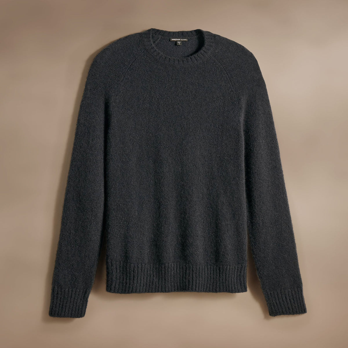 Lightweight Textured Cashmere Crew  in Black | James Perse Los Angeles