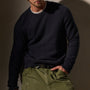Lightweight Textured Cashmere Crew  in Black | James Perse Los Angeles