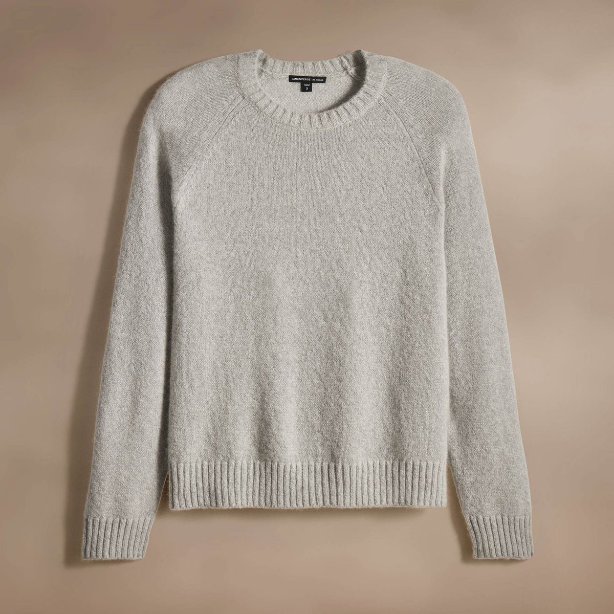 Lightweight Textured Cashmere Crew  in Mist | James Perse Los Angeles