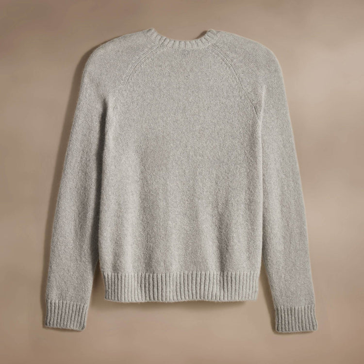Lightweight Textured Cashmere Crew  in Mist | James Perse Los Angeles