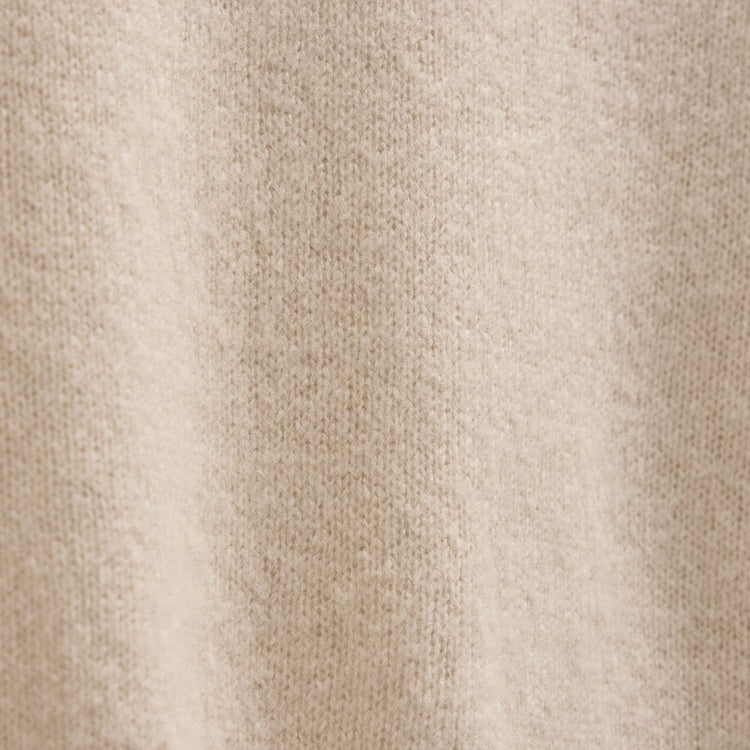 Lightweight Textured Cashmere Crew in Wheat | James Perse Los Angeles FLAT