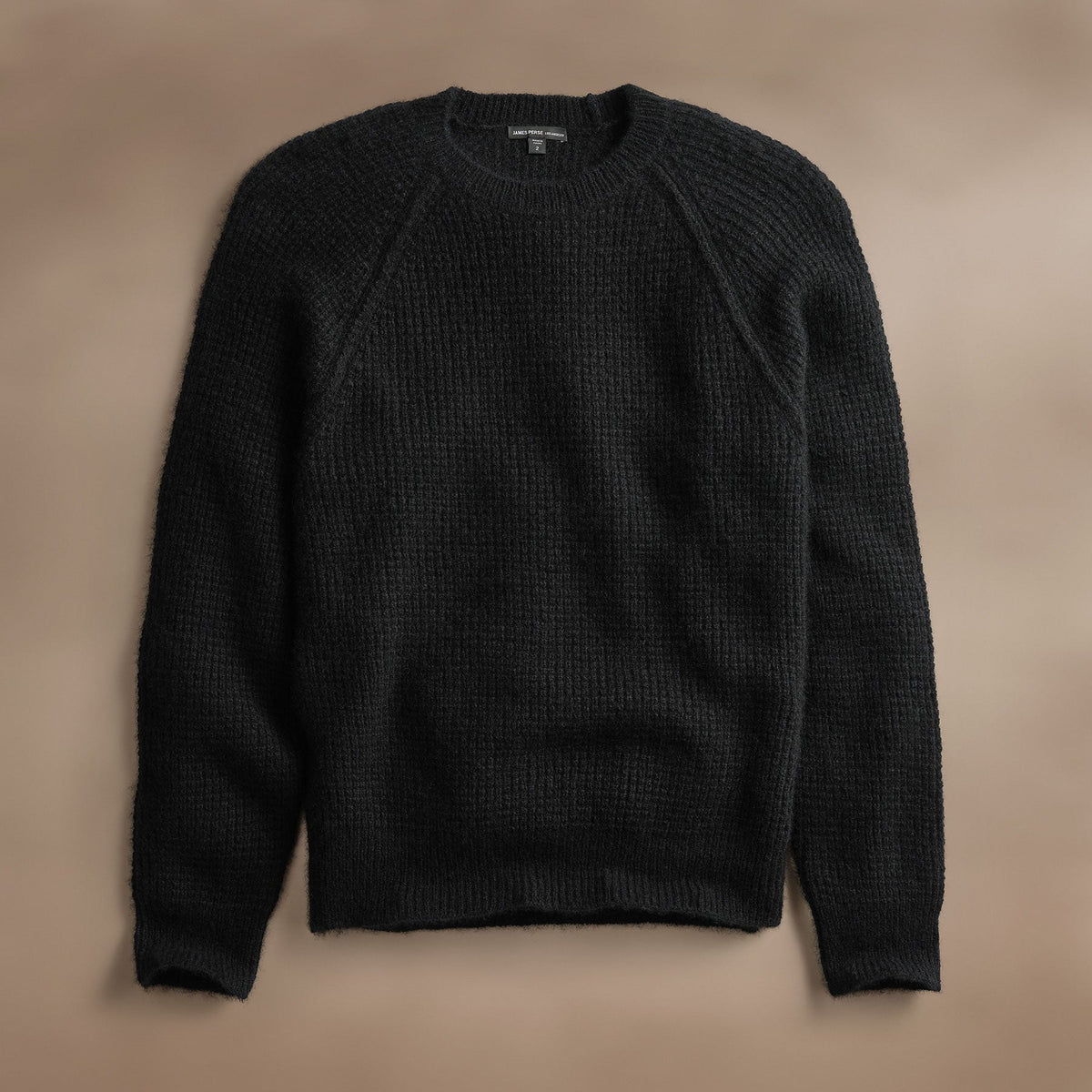 Cahmere Knit Raglan Crew  in True Black | James Perse Los Angeles
