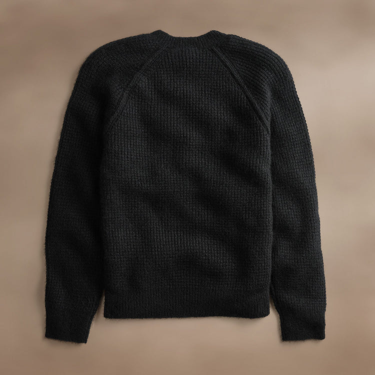Cahmere Knit Raglan Crew  in True Black | James Perse Los Angeles