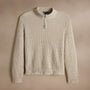 Lightweight Textured Cashmere Waffle Half Zip  in Hazel | James Perse Los Angeles