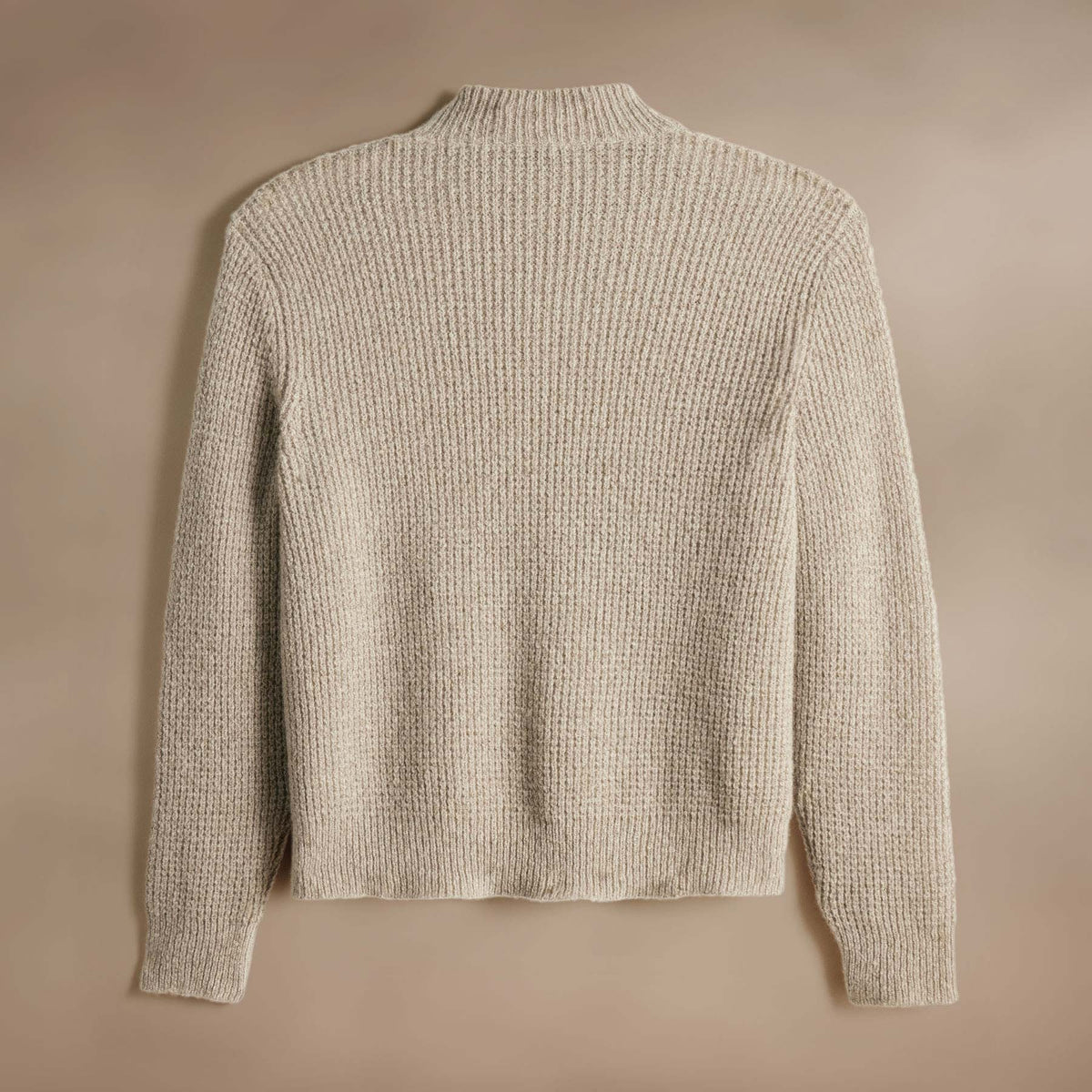 Lightweight Textured Cashmere Waffle Half Zip  in Hazel | James Perse Los Angeles