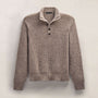 Lightweight Cashmere Button Funnel Neck in Beige Melange | James Perse Los Angeles FLAT
