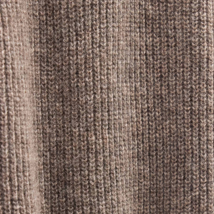 Lightweight Cashmere Button Funnel Neck in Beige Melange | James Perse Los Angeles FLAT