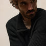 Lightweight Cashmere Button Funnel Neck In Black | James Perse Los Angeles