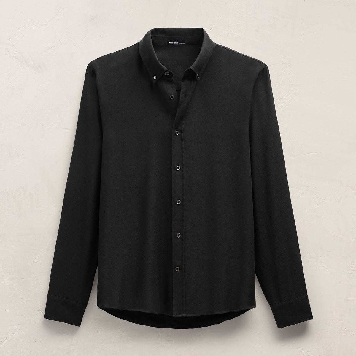 Cotton Cashmere Twill Shirt in Black | James Perse Los Angeles