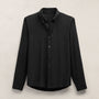 Cotton Cashmere Twill Shirt in Black | James Perse Los Angeles