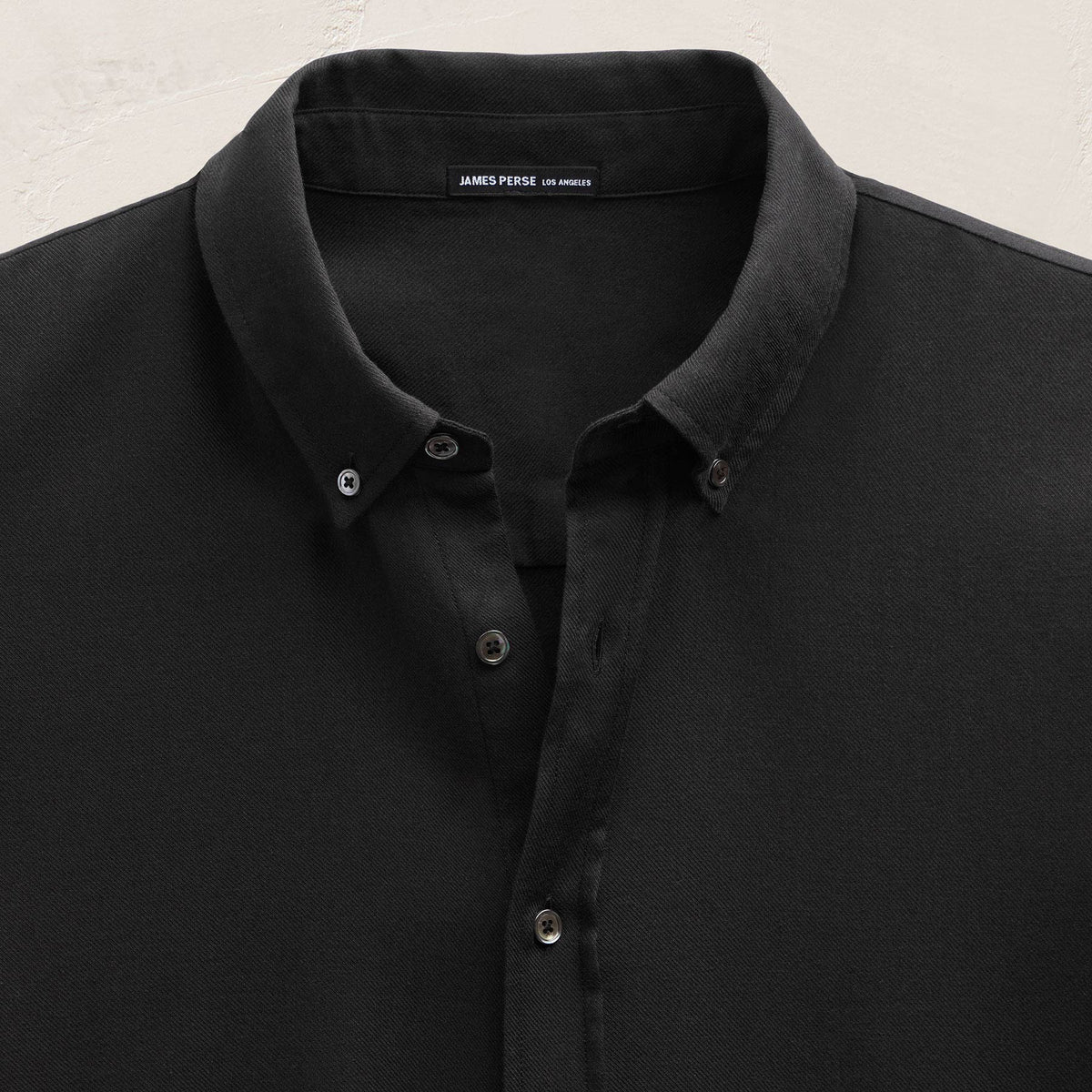 Cotton Cashmere Twill Shirt in Black | James Perse Los Angeles