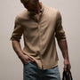 Cotton Cashmere Twill Shirt in Soft Beige | James Perse Los Angeles