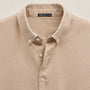 Cotton Cashmere Twill Shirt in Soft Beige | James Perse Los Angeles