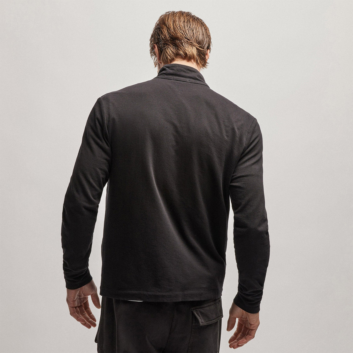 French Terry Zip Up in Black | James Perse Los Angeles