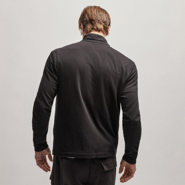 French Terry Zip Up in Black | James Perse Los Angeles