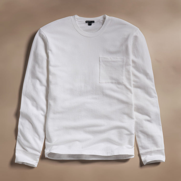 Palm Tree Sweat Top in White/White | James Perse Los Angeles