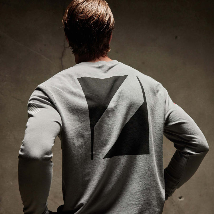 Long Sleeve Ski Patrol Graphic in Silver Grey | James Perse Los Angeles