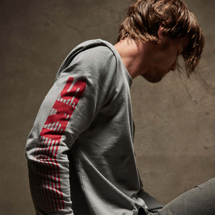 Long Sleeve Ski Patrol Graphic in Silver Grey | James Perse Los Angeles