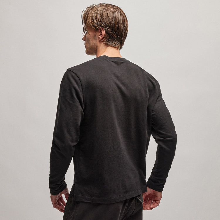 French Terry Pocket Crew in Black | James Perse Los Angeles