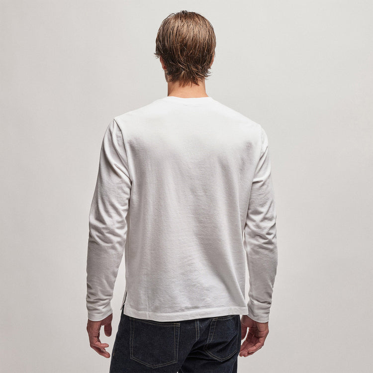 French Terry Pocket Crew in White | James Perse Los Angeles