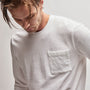 French Terry Pocket Crew in White | James Perse Los Angeles