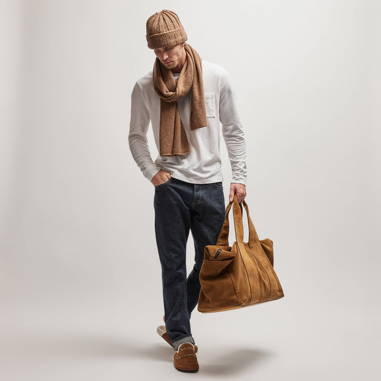 French Terry Pocket Crew in White | James Perse Los Angeles