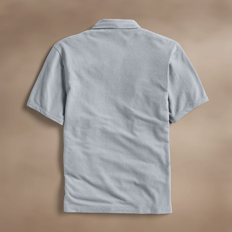 Palm Tree Embroidered Polo - Grey Sky/Magma