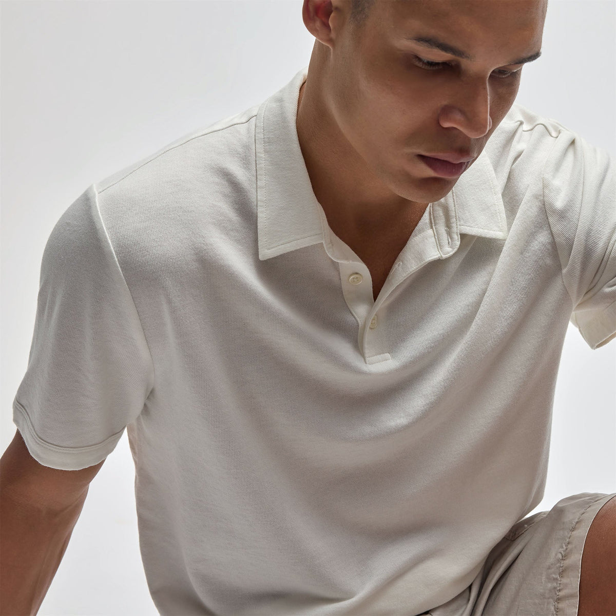 Lightweight French Terry Polo in Cotton | James Perse Los Angeles