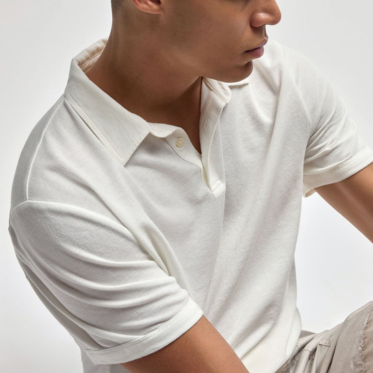 Lightweight French Terry Polo in Cotton | James Perse Los Angeles