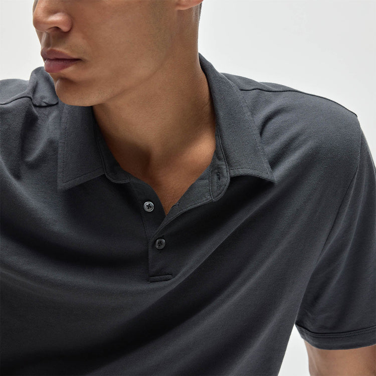 Lightweight French Terry Polo in Magma | James Perse Los Angeles