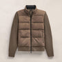 Suede Front Zip Up Sweater in Caribou | James Perse Los Angeles FLAT