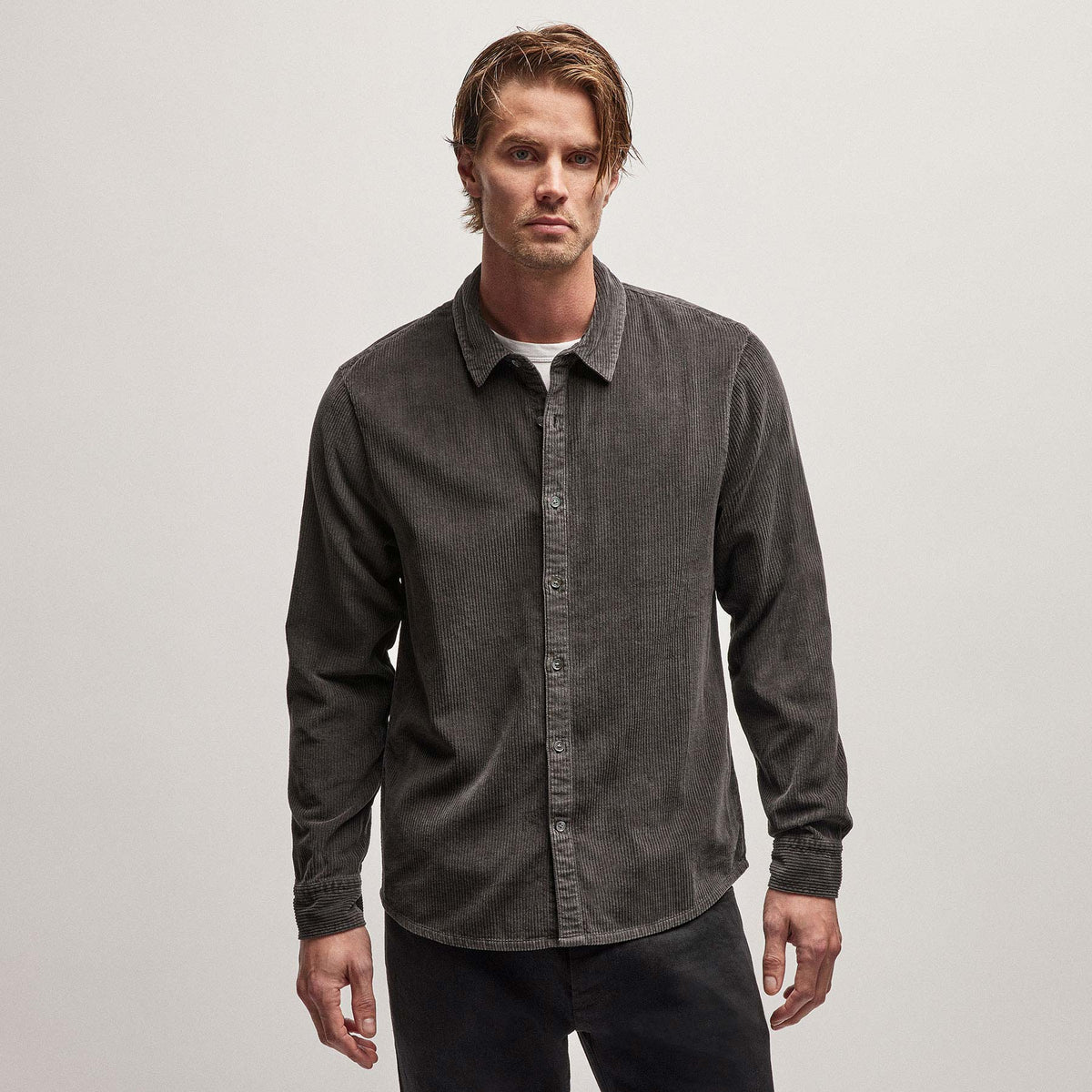 Corduroy Shirt in Magma Pigment | James Perse Los Angeles