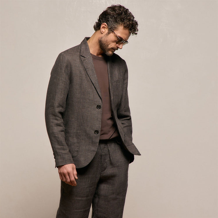 Montecito Linen Blazer in Bark | James Perse Los Angeles