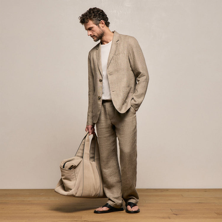 Montecito Linen Blazer in Soft Beige | James Perse Los Angeles
