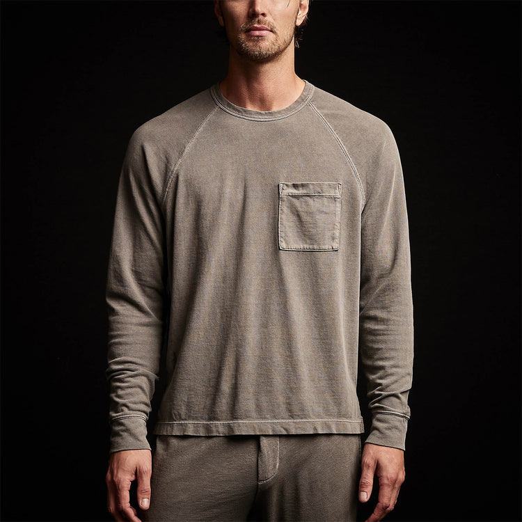 Beefy Cotton Jersey Pocket Raglan in Burro Pigment | James Perse Los Angeles